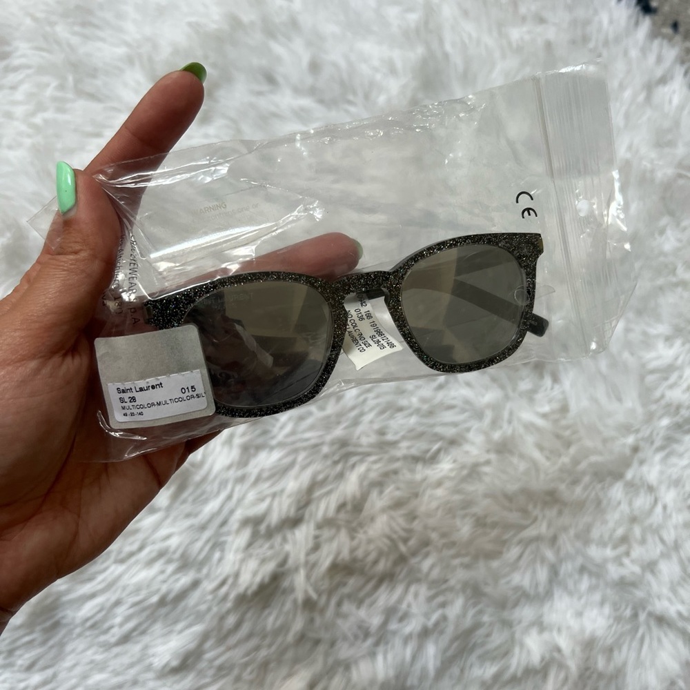 NWT Saint Laurent Multicolor Glitter Sunglasses